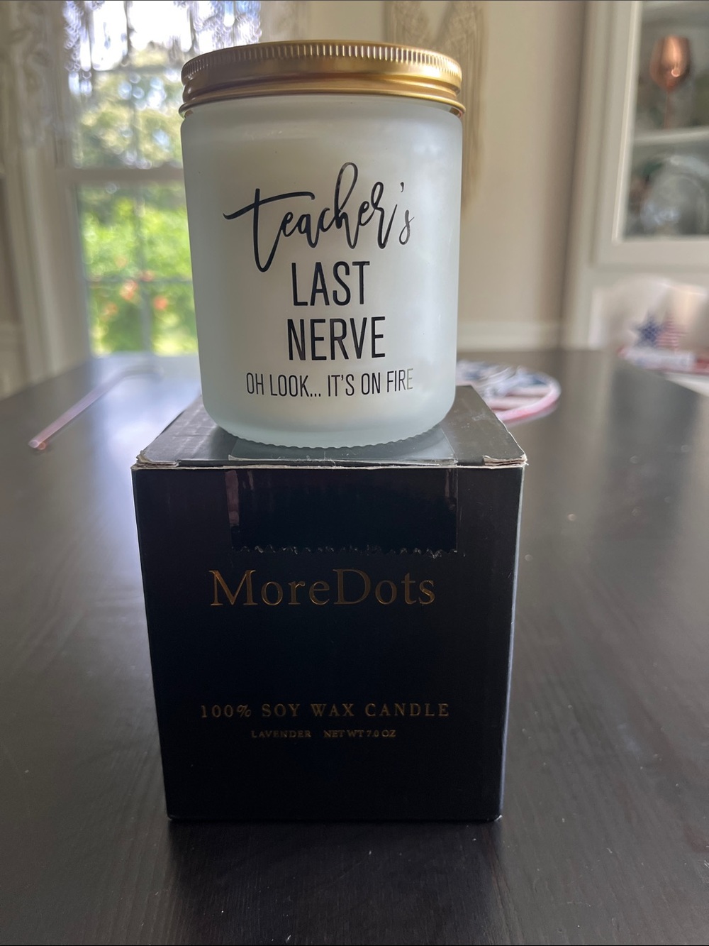Lavender Soy Candle - Teacher's Last Nerve (Cream Jar, Gold Lid)